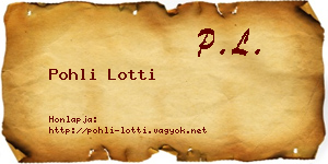 Pohli Lotti névjegykártya